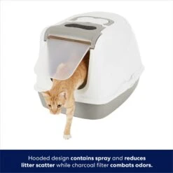 Frisco Flip Top Hooded Cat Litter Box, Gray, Large, 22-in -Cat Toy Shop 155654 PT2. AC SS1800 V1675279640
