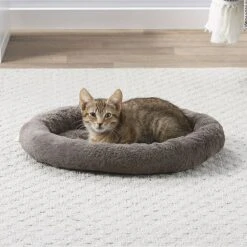 Cat Toy Shop 15 Frisco Self Warming Bolster Round Kitten Bed