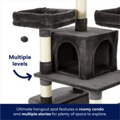 Frisco 68-in Faux Fur Cat Tree & Condo -Cat Toy Shop 180384 PT2. AC SS1800 V1669908585
