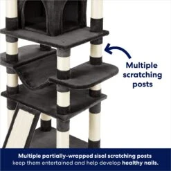 Frisco 68-in Faux Fur Cat Tree & Condo -Cat Toy Shop 180384 PT4. AC SS1800 V1669908645