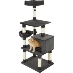 Frisco 59-in Faux Fur Cat Tree & Condo -Cat Toy Shop 180387 PT5. AC SS1800 V1584453425