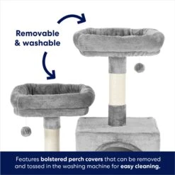 Frisco 61-in Faux Fur Cat Tree & Condo -Cat Toy Shop 180395 PT2. AC SS1800 V1667228731