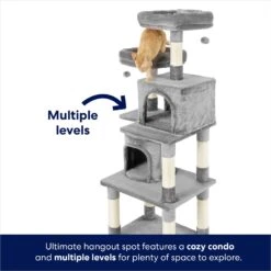Frisco 61-in Faux Fur Cat Tree & Condo -Cat Toy Shop 180395 PT3. AC SS1800 V1667227420