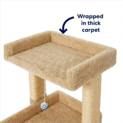 Frisco 32-in Real Carpet Wooden Cat Tree With Toy -Cat Toy Shop 208920 PT2. AC SS1800 V1667228691