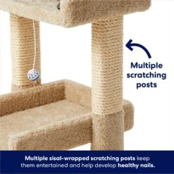 Frisco 32-in Real Carpet Wooden Cat Tree With Toy -Cat Toy Shop 208920 PT3. AC SS1800 V1667228600