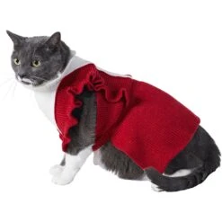 Frisco V Ruffle Dog & Cat Sweater Dress -Cat Toy Shop 223730 PT2. AC SS1800 V1608820389