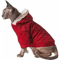 Frisco Textured Knit Dog & Cat Hoodie -Cat Toy Shop 224233 PT3. AC SS1800 V1637667403