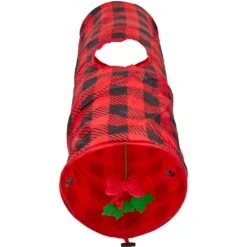 Frisco Holiday Buffalo Plaid Foldable Play Tunnel Cat Toy With Catnip -Cat Toy Shop 228549 PT2. AC SS1800 V1632774784