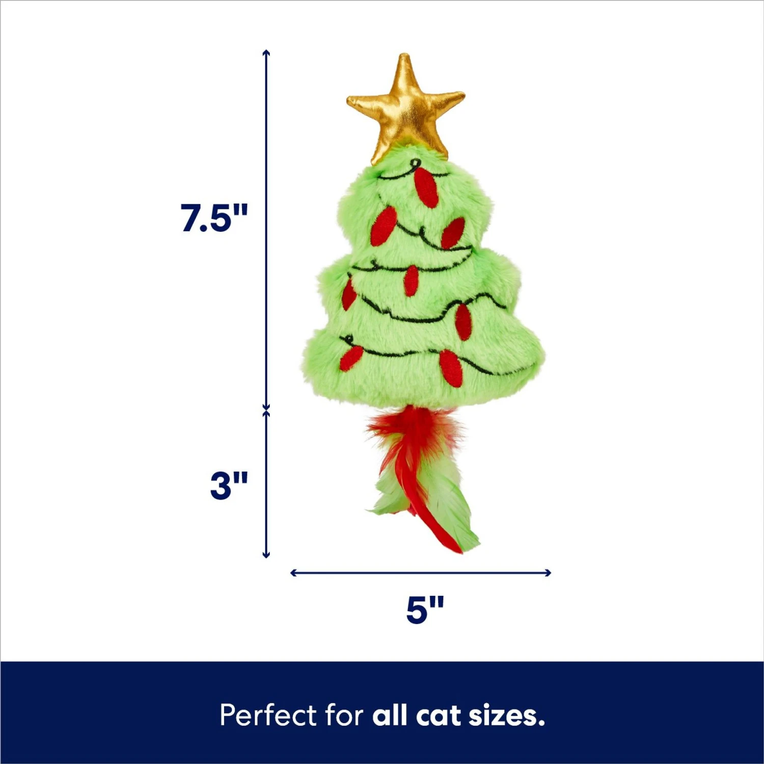 Frisco Holiday Christmas Tree Plush Kicker Cat Toy With Catnip 2 Frisco Holiday Christmas Tree Plush Kicker Cat Toy With Catnip - Image 2