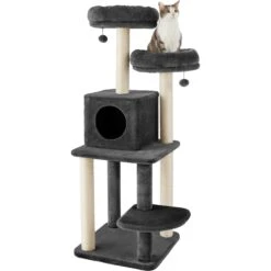 Frisco 55-in Faux Fur Cat Tree & Condo -Cat Toy Shop 236542 PT2. AC SS1800 V1615987418