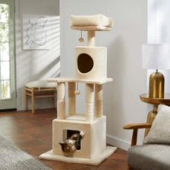 Frisco 54 In Faux Fur Cat Tree & Condo