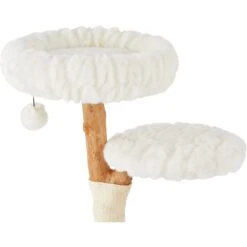 Frisco Natural Wood Modern Cat Tree With Toy, Ivory, Medium -Cat Toy Shop 236561 PT3. AC SS1800 V1615987381