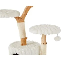 Frisco Natural Wood Modern Cat Tree With Toy, Ivory, Large -Cat Toy Shop 236563 PT4. AC SS1800 V1615987629