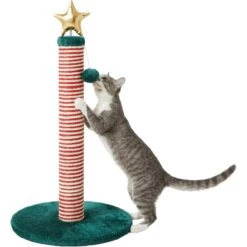 Frisco Holiday 29.5-in Candy Cane Sisal Cat Scratching Post With Toy -Cat Toy Shop 236565 PT2. AC SS1800 V1601342456