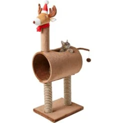 Frisco Holiday 52.3-in Reindeer Cat Scratching Post & Tunnel 10 Frisco Holiday 52.3-in Reindeer Cat Scratching Post & Tunnel -Cat Toy Shop 236569 PT2. AC SS1800 V1601334091