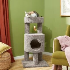 Frisco 36-in Real Carpet Wooden Cat Tree