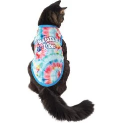 Frisco Pawsitive Vibes Tiedye Print Dog & Cat T-Shirt -Cat Toy Shop 248783 PT2. AC SS1800 V1637679097