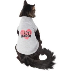 Frisco I Love Daddy Dog & Cat T-Shirt, Gray -Cat Toy Shop 249263 PT2. AC SS1800 V1624616254