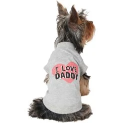 Frisco I Love Daddy Dog & Cat T-Shirt, Gray -Cat Toy Shop 249263 PT3. AC SS1800 V1624618359