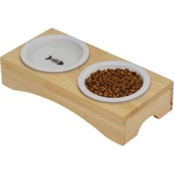 Frisco Double Elevated Cat Bowl With Wood Stand -Cat Toy Shop 256082 PT3. AC SS1800 V1615312021