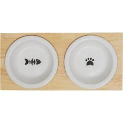 Frisco Double Elevated Cat Bowl With Wood Stand -Cat Toy Shop 256082 PT4. AC SS1800 V1615313792