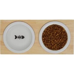 Frisco Double Elevated Cat Bowl With Wood Stand -Cat Toy Shop 256082 PT5. AC SS1800 V1615313218