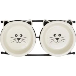 Frisco Cat Face Non-skid Elevated Double Ceramic Cat Bowl -Cat Toy Shop 256113 PT4. AC SS1800 V1615312897