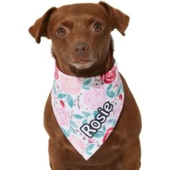 Frisco Watercolor Roses Personalized Dog & Cat Bandana -Cat Toy Shop 267531 PT5. AC SS1800 V1632424286