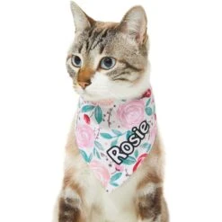 Frisco Watercolor Roses Personalized Dog & Cat Bandana -Cat Toy Shop 267531 PT6. AC SS1800 V1632421576