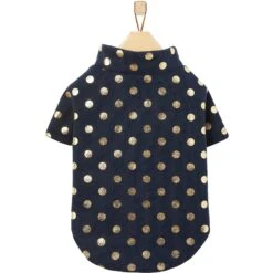 Frisco Lightweight Gold Dotted Dog & Cat Jacket, Navy -Cat Toy Shop 268247 PT4. AC SS1800 V1628826999