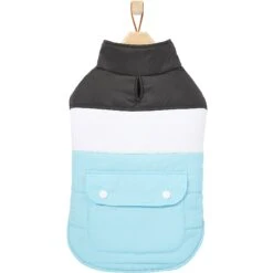 Frisco Mediumweight Colorblock Insulated Dog & Cat Puffer Coat With Pocket, Blue -Cat Toy Shop 268311 PT4. AC SS1800 V1628826737
