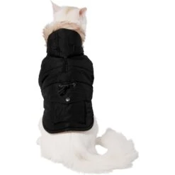 Frisco Mid-Heavyweight Cinching Insulated Dog & Cat Parka, Black/Red Plaid -Cat Toy Shop 268382 PT2. AC SS1800 V1628797605