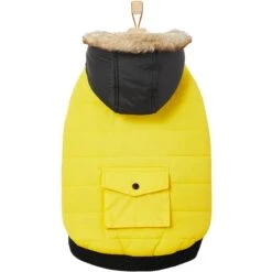 Frisco Heavyweight Anchorage Insulated Dog & Cat Parka, Yellow/Black -Cat Toy Shop 268397 PT4. AC SS1800 V1628792817