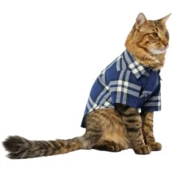 Frisco Navy Plaid Dog & Cat Flannel Shirt -Cat Toy Shop 268596 PT3. AC SS1800 V1637652439