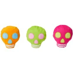 Frisco Colorful Skulls Plush Cat Toy With Catnip, 3 Count -Cat Toy Shop 270325 PT2. AC SS1800 V1630350994