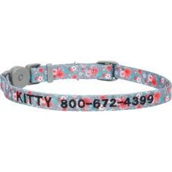 Frisco Rose Polyester Personalized Breakaway Cat Collar With Bell