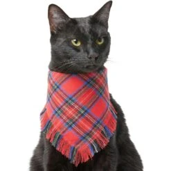 Frisco Red/Green Plaid Dog & Cat Flannel Bandana -Cat Toy Shop 276201 PT2. AC SS1800 V1637715100