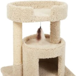 Frisco 27-in Real Carpet Cat Tree With Condo And Oval Perch -Cat Toy Shop 282747 PT3. AC SS1800 V1621949602