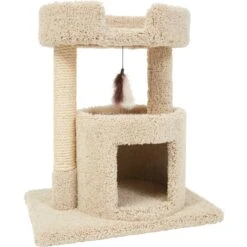 Frisco 27-in Real Carpet Cat Tree With Condo And Oval Perch -Cat Toy Shop 282747 PT4. AC SS1800 V1621948719