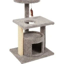 Frisco 37-in Real Carpet Cat Tree With Condo, Grey -Cat Toy Shop 282755 PT4. AC SS1800 V1621949342