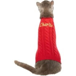 Frisco Personalized Dog & Cat Cable Knitted Sweater -Cat Toy Shop 285168 PT3. AC SS1800 V1628777262
