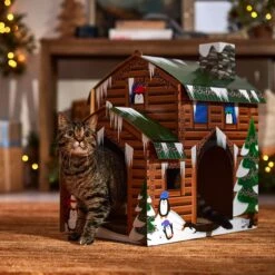 Frisco Holiday Log Cabin Cardboard Cat House 10 Frisco Holiday Log Cabin Cardboard Cat House -Cat Toy Shop 287287 PT4. AC SS1800 V1695045245