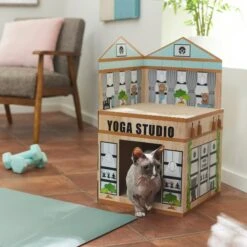 Frisco Yoga Studio Cardboard Cat House, 2-Story -Cat Toy Shop 288965 PT3. AC SS1800 V1638292325