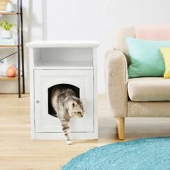 Frisco Decorative Side Table Cat Litter Box Cover & Frisco Open Top Cat Litter Box With Rim, Large -Cat Toy Shop 297992 PT4. AC SS1800 V1621306337