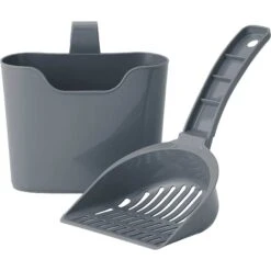 Frisco Plastic Litter Scooper With Caddy & IRIS USA Open Top Litter Box With Scatter Shield -Cat Toy Shop 298166 PT2. AC SS1800 V1623196049