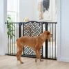 Frisco Metal Geometric Pattern Extra Wide Auto-close Dog Gate