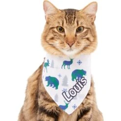 Frisco Buffalo Plaid Winter Animals Personalized Dog & Cat Bandana -Cat Toy Shop 301365 PT7. AC SS1800 V1628100091