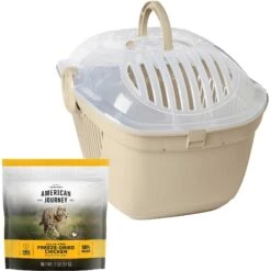 Frisco Top Loading Cat Kennel & American Journey 100% Chicken Freeze-Dried Grain-Free Cat Treats