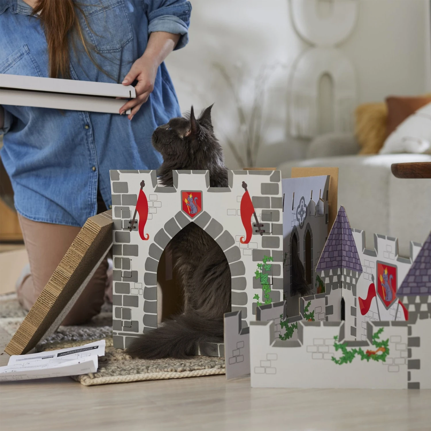 Frisco Castle Cardboard Cat House, 2-Story 4 Frisco Castle Cardboard Cat House, 2-Story - Image 4