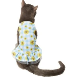 Frisco Sunflower Gingham Dog & Cat Dress -Cat Toy Shop 312120 PT2. AC SS1800 V1644425858
